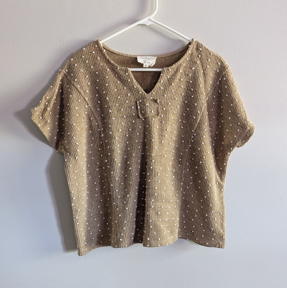 Brown Textured Women's Top